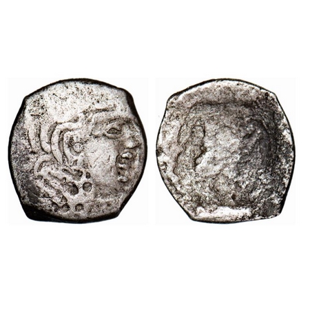 Guptas, Skandagupta, Lakhi, Silver, 0.96g, 11-10mm, ½ Karshapana, Obv: Portrait to right, 