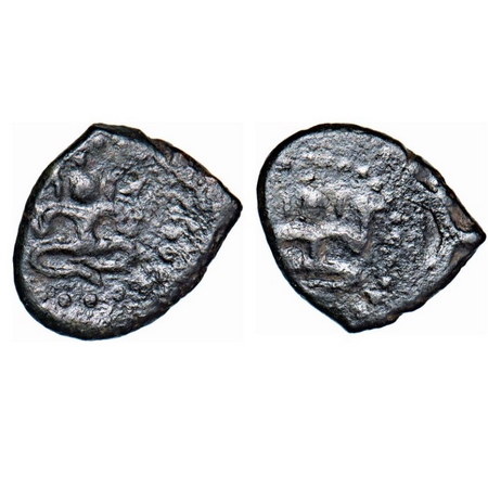 Medieval Gujarat, Unattributed and Uninscribed, Copper, 1.62g, 12-11mm (c.700-800AD), issu