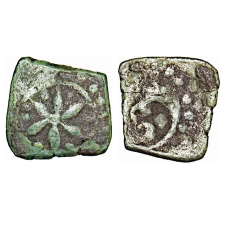 Medieval Gujarat, Uninscribed and Unattributed, Copper, 1.11g, 11-10mm, possibly of a loca