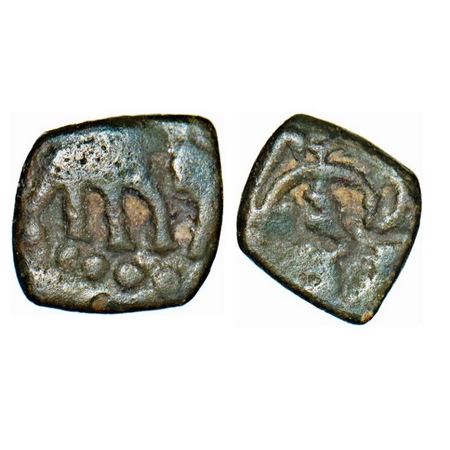 Medieval Gujarat, Uninscribed and Unattributed, Copper, 0.71g, 6-6mm, possibly of a local 