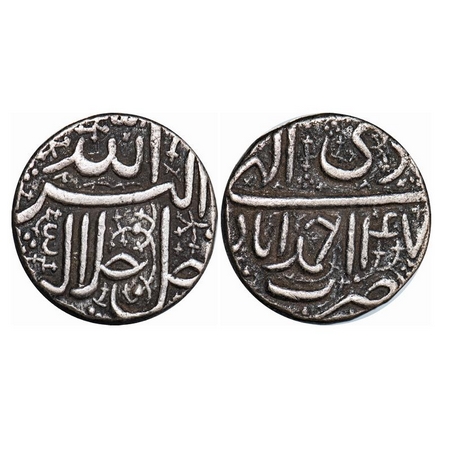 Akbar, Silver Rupee,11.32g, Ahmadabad Mint, Ilahi 47, month Di. KM 93.2. About Very Fine, 