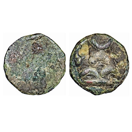 Mauryan Period, Andhra Region, Cast Copper, 5.10g, 21.27 x 20.89mm, Obv: Three arched hill