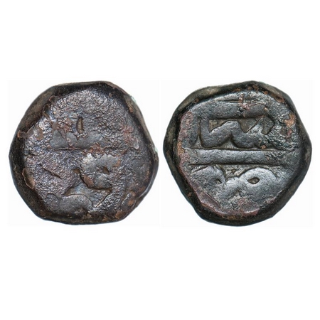 Akbar, Copper Dam, 20.21g, Srinagar Mint, month Farwardin. A.Liddle C-46 type. About Very 