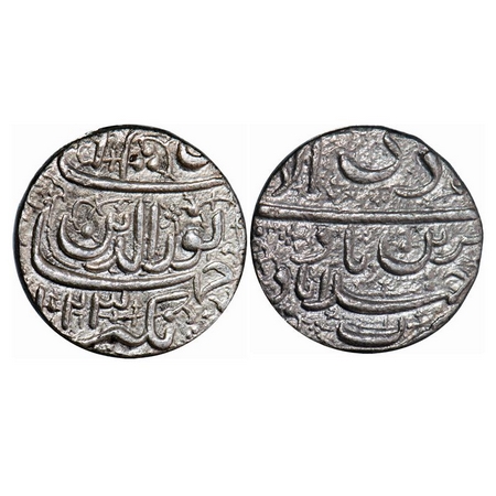 Jahangir, Silver Rupee, 11.00g, Ahmadabad Mint, 'Muzaiyan' Couplet, month Di, AH 1023. KM 
