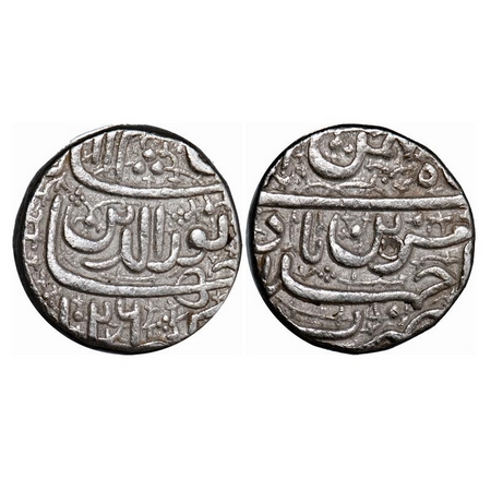 Jahangir, Silver Rupee, 11.40g, Ahmadabad Mint, 'Muzaiyan' Couplet, month Bahman, AH 1026.