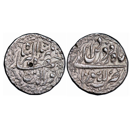 Jahangir, Silver Rupee, 11.35g, Lahore Mint, Ilahi and decorative type, month Farwardin, 1