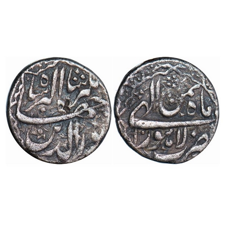 Jahangir, Silver Rupee, 11.00g, Lahore Mint, Ilahi and decorative type, month Bahman, 10 R