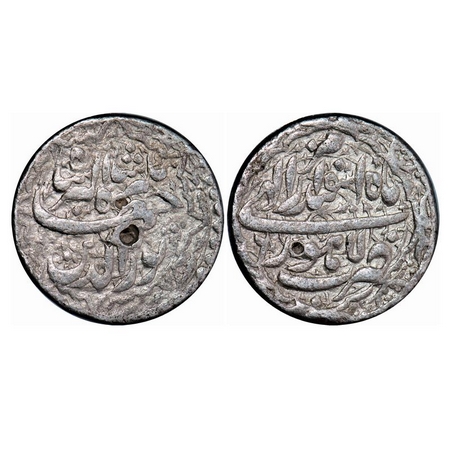 Jahangir, Silver Rupee, 11.12g, Lahore Mint, Ilahi and decorative type, Month Isfandarmuz,