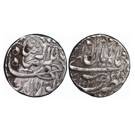 Jahangir, Silver Rupee, 11.36g, Tatta Mint, Ilahi and decorative Type, month Aban, AH 1024
