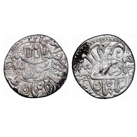 Shah Jahan I, Silver Rupee, 11.37g, Surat Mint, 3 RY, Mint name on lower left margin of re