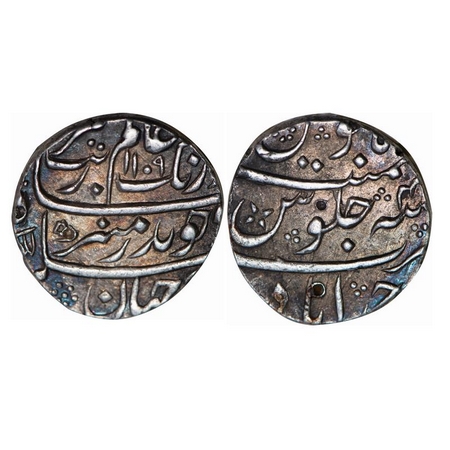 Aurangzeb (AH 1068-1118 / 1658-1707 AD), Silver Rupee, 11.18g, Ahmadabad Mint, AH 1109 / 4