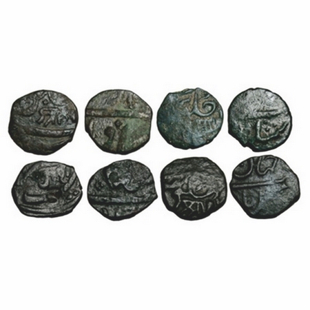 Bhaunagar, Copper (4 Coins), Thakurs of Bhaunagar, INO Shah Jahan III, Bhaunagar Mint, swo