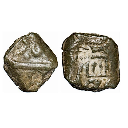 Bhaunagar, Copper dokdo, 6.50g, Thakurs of Bhaunagar, Bhaunagar Mint, 'shree' and square p