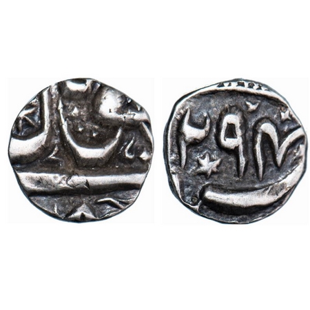Bhopal, Silver 1/8 Rupee, 1.32g, Shah Jahan Begum (AH 1285-1319/1868-1901 AD), AH 1294. KM