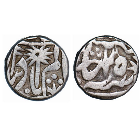 Bijawar, Silver Rupee, 10.88g, Lakshman Singh (1833/1847), 25 RY. Bijawar state issued coi