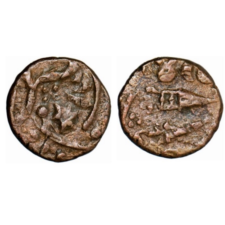 Gwalior, Copper Paisa, 7.57g, (Jawad) Mint, INO Shah Alam II), Obv: Dagger & spear, Rev: s