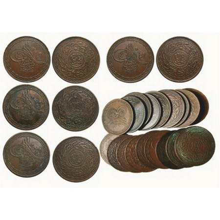 Hyderabad, Copper ½ Anna (18 Coins), Mir Usman Ali Khan, (Farkhanda buniyad). KM Y#47, Fin