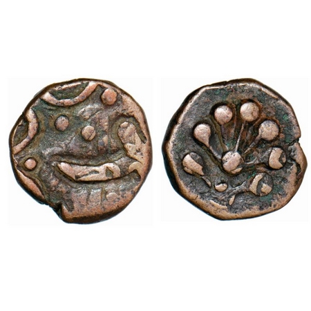 Jhabua, Copper ½ Paisa, 4.82g, British proctorate, Gopal Singh ( VS 1897-1952), different 