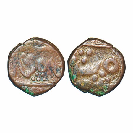 Mewar Feudatory, Bhinda, Copper Paisa, 9.26g, Zurawar Singh (AH 1214-1243 / 1799-1827 AD).