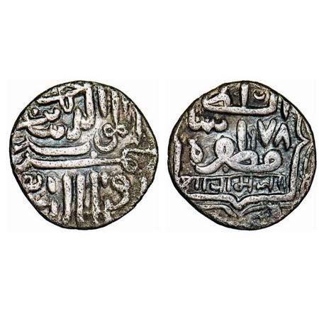 Nawanagar, Silver Kori, 4.48g, Sri Jamji type, INO Gujarat Sultan Muzzafar Shah III, AH 97