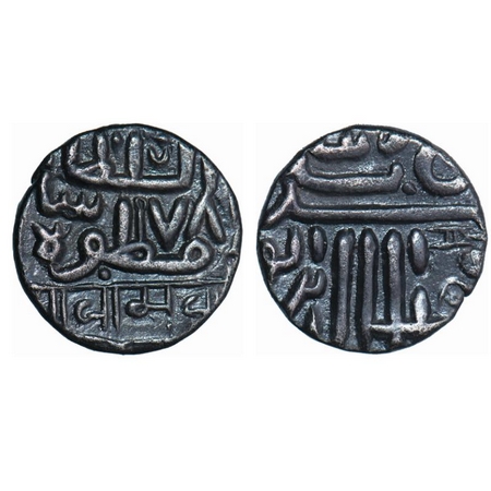 Nawanagar, Silver Kori, 4.51g, Vibhaji (1852-1894 AD), INO Muzaffar Shah III, Shree Vamji 