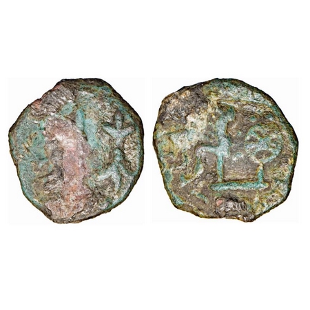 Western Kshatrapas, Kshaharata Family, Bhumaka (c. 1st century AD), Copper fractional Unit