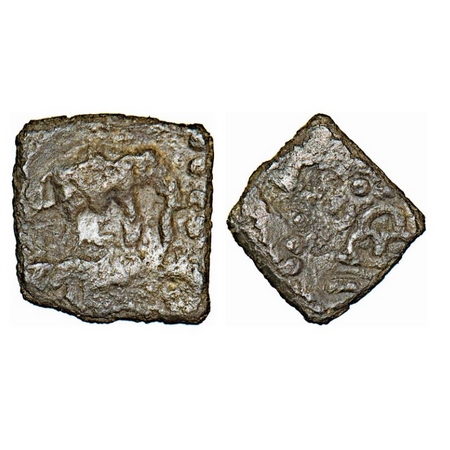 Western Kshatrapas, Kardamaka Dynasty, Damasena, (144-160 SE / 222-238 AD) undated type, L
