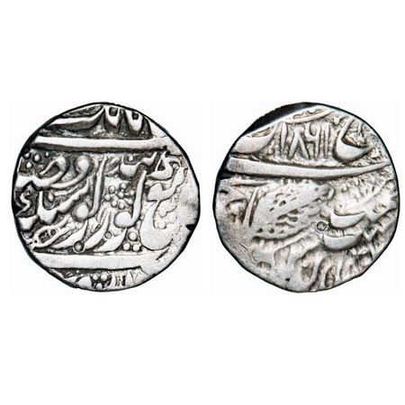 Sikh Empire, Silver Rupee, 10.96g, Ranjit Singh, Amritsar Mint, Nanak Shahi Couplet, leaf 