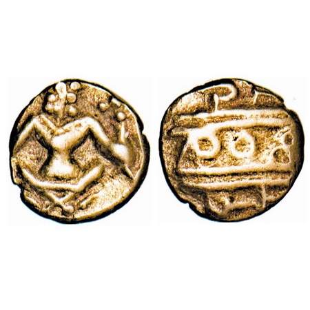 Mysore, Kanthirava Narasaraja Wodeyar (c. 1638-1662 AD), Gold Fanam, 0.35gm, Obv: Narsimha