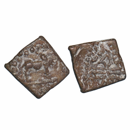 Western Kshatrapas, Kardamaka Dynasty, Rudrasena III (348 - 378 AD), Lead Unit, 2.19g, 15.