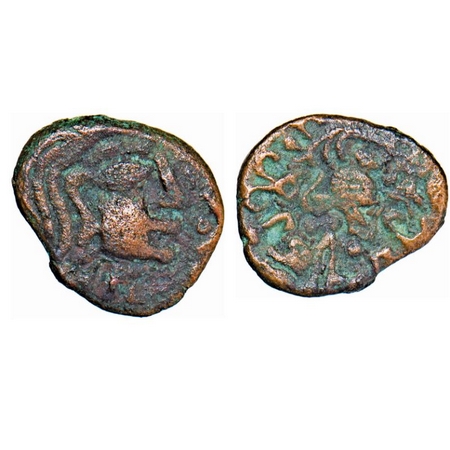 Guptas, Skandagupta (AD 455-485), Copper, 1.30g, 13.90X11.95mm, Obv: Bust of king facing t