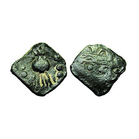 Western Kshatrapas, anonymous and uninscribed, Lead, 0.970g, 14x14 mm, (235 AD onwards), '