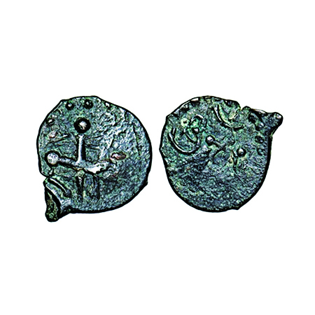 Western Maharashtra, Alloyed Copper, 0.99g, 12.88x13.41mm, “Horseman” type, Obv: Horseman 