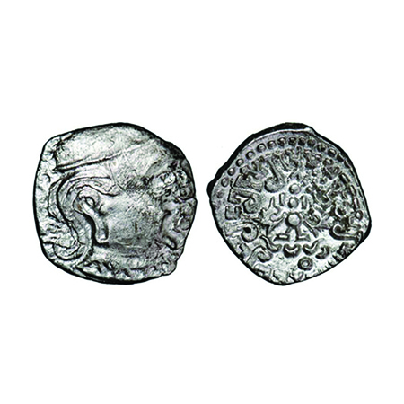 Guptas, Kumaragupta I, Silver Drachma, Garuda type, 1.95g, 13.88x14.09mm, (AD 414-455), Ob
