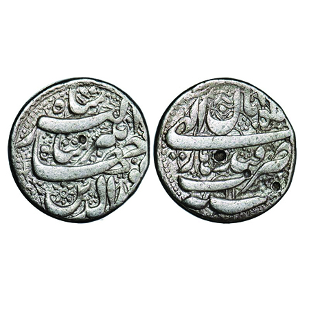 Jahangir, Silver Rupee, 11.22g, Qandhar Mint, Ilahi Type, month Aban, 11 RY. KM 145.13. Te