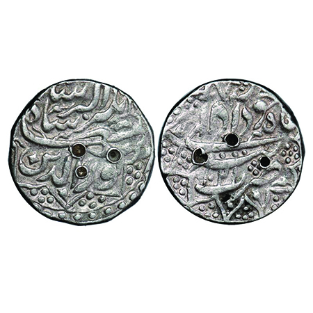 Jahangir, Silver Rupee, 11.35g, Tatta Mint, Ilahi and decorative Type, month Khurdad, AH 1