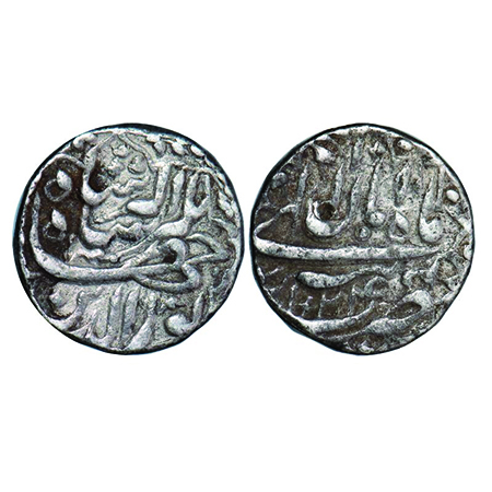 Jahangir, Silver Rupee, 11.36g, Tatta Mint, Ilahi and decorative Type, month Aban, AH 1024