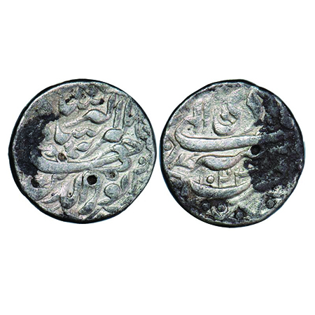 Jahangir, Silver Rupee, 11.36g, Tatta Mint, Ilahi and decorative Type, month Aban, AH 1024