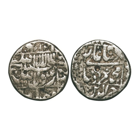 Murad Baksh, Silver Rupee, 10.81g, Surat Mint partly visible, AH 1068/(Ahad 1) RY. KM 272.