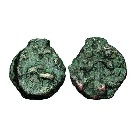 Kaushambi, Copper Cast,3.80 gm, 15x16 mm, (2nd century BC), uninscribed, Obv: Elephant to 