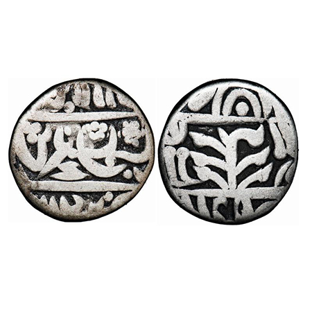 Kishangarh, Silver ¼ Rupee, 4.38g, with Jhar mark on reverse. Jan Lingen Page Unlisted, Ve