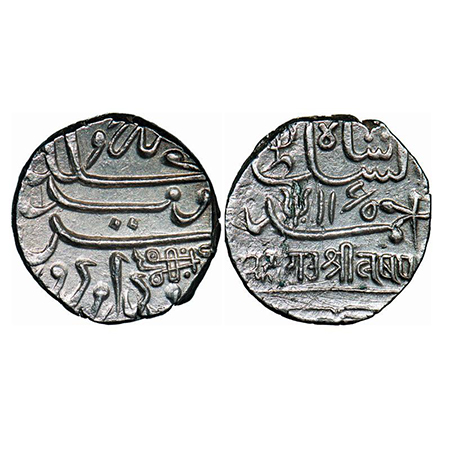 Kutch, Silver, Kori, 4.56g, Lakhpatji, AH 1165, Large flan, The coin reads complete legend