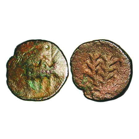 Post Mauryan, Gangetic Valley, Unattributed Copper Coin of Kaushambi region 1.81g, 14.18x1