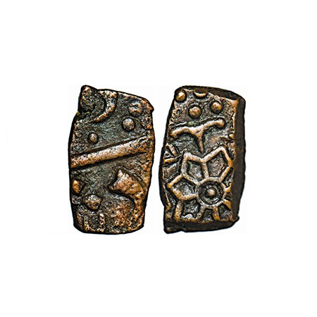 Lunavada, Copper, ½ Paisa, 3.96g, Wakhat Singhji, VS 1968. Unlisted Type, KM 12. Very Fine