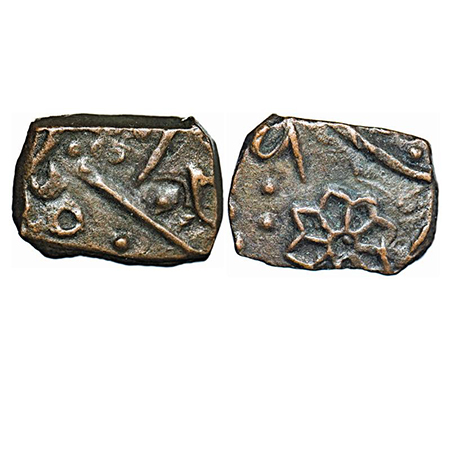 Lunavada, Copper, ½ Paisa, 4.05g, Wakhat Singhji, VS 1968. Unlisted Type, KM 12. Very Fine