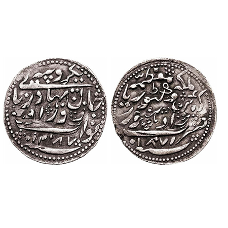 Radhanpur, Silver Rupee, 11.50g, Zorawar Khan, in the name of Queen Victoria, Radhanpur Mi