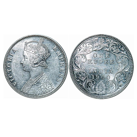 Victoria Empress, Silver, Rupee, 1900, Bombay Mint, A3(i)/I(ii), 'B' incused. GK 589. Bril
