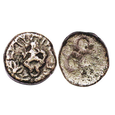 Post Mauryan, Copper Unit, 4.90g, 14.05x14.76mm, (200-100 BC), Ujjain Region, seated Siva 