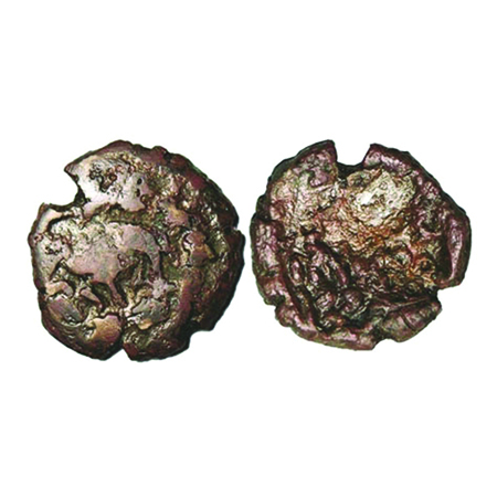 Post Sunga, Vatsa- Kaushambi, Monarchical Coinage, Jethamitra, Copper, 5.57g, 22.82x22.06m