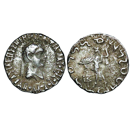 IndoGreek, Silver Drachm, Apollodotus II, 1.28g, 14.40x13.68mm, (80-65 BC), Obv: Bare head